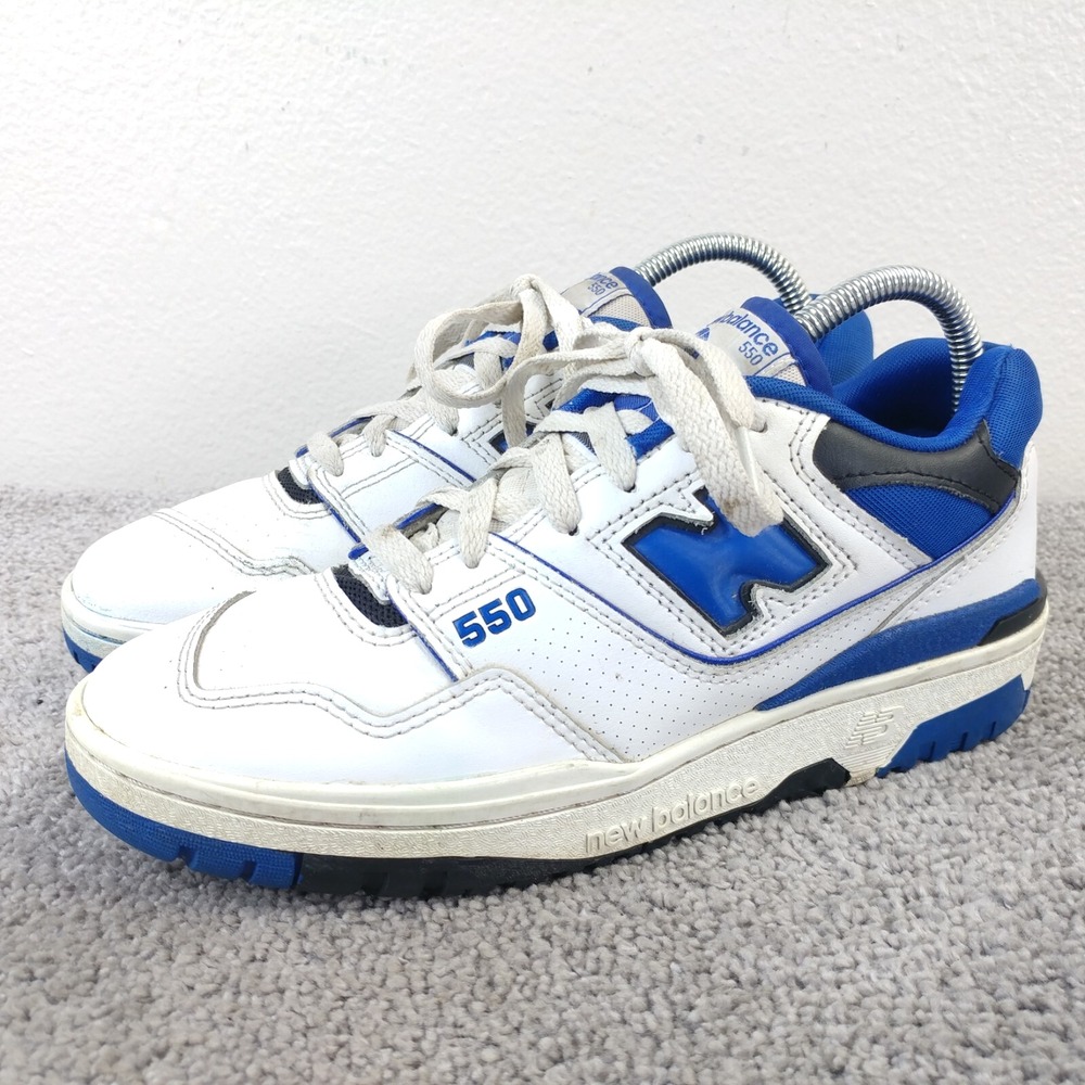 New Balance 550 Mens Size 7 White Blue Leather Low Top Sneakers BB550NCL